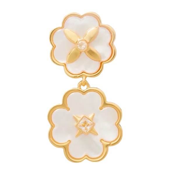 Kate Spade New York Mother-of-Pearl Flower Double Drop Earrings NWT - Picture 3 of 7